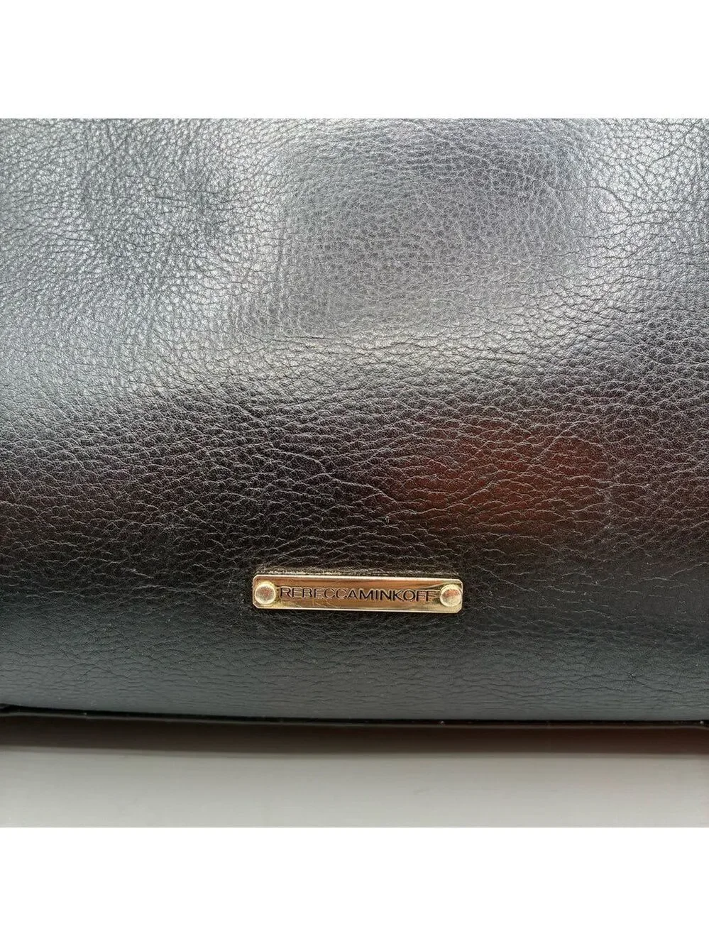 Rebecca Minkoff Amorous Satchel Handbag Black Satin Leather Crossbody